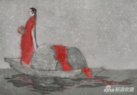 陈川 女儿红之一 99x33cm 2015 纸本工笔