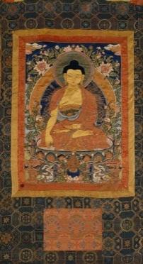 (DE6737)明晚期 堆绫绣释迦牟尼唐卡 71.5×50.5,备注:香港佳士得,2009.12.01,lot1961