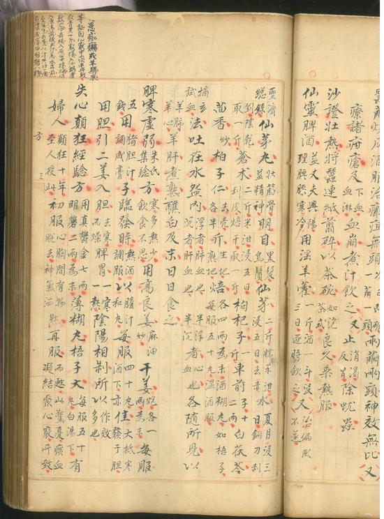 御医汪必昌在《聊复集_怪证(症)方法》未刊稿本(总)第二十八叶前半页天头用小字增补治疗“羊癫风”秘方前半页书影之
