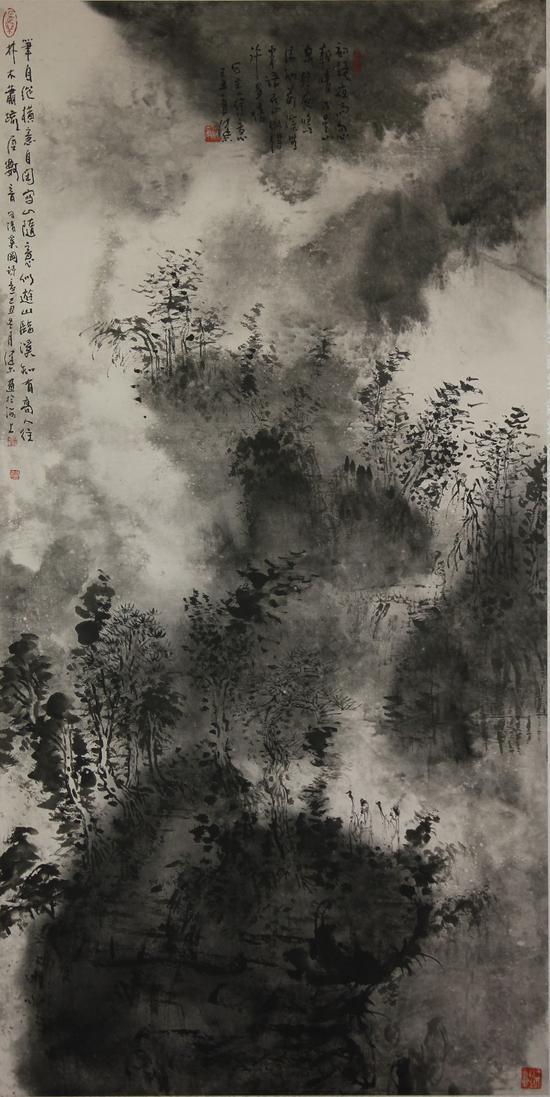 初疑夜雨忽朝晴 134x69cm