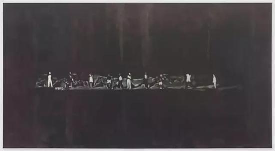 吕克 ·图伊曼斯,《海滨》(Luc Tuymans,The Shore),布面油画,194cm x 358.9cm,2014