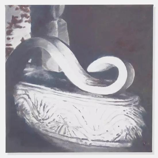吕克 ·图伊曼斯,《典范》(Luc Tuymans,Model),布面油画,121cm x 121.3cm,2015