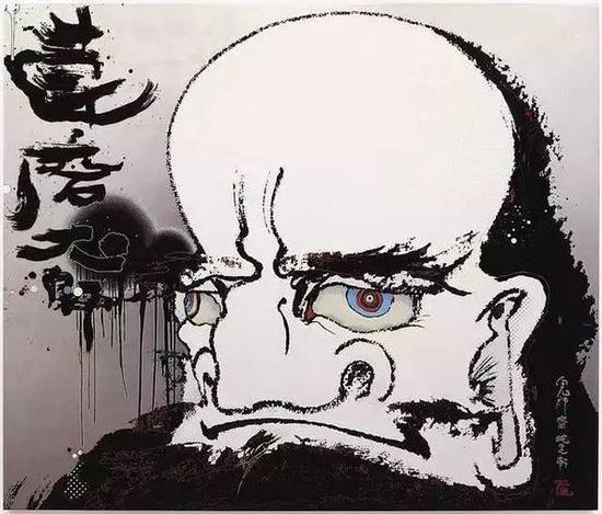 Takashi Murakami, From the perceived debris of the universe, we are still yet unable to reach the stage of nirvana,2008.180 x213.4 cm。 Courtesy of the artist and Blum & Poe, Los Angeles/New York/Tokyo.2008 Takashi Murakami/Kaikai Kiki Co。, Ltd。 All Rights Reserved
