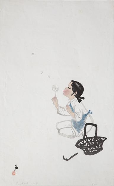 蒲公英 作者:吴凡 创作年代:1959 规格:57.8×35.8cm 品类:版画