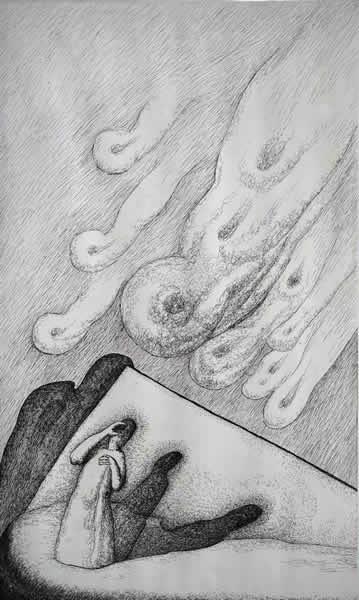 《我行其丘》纸本手绘 110 x 64 cm