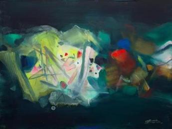 朱德群未知的世界 布面 油画2007年 97×130 cm