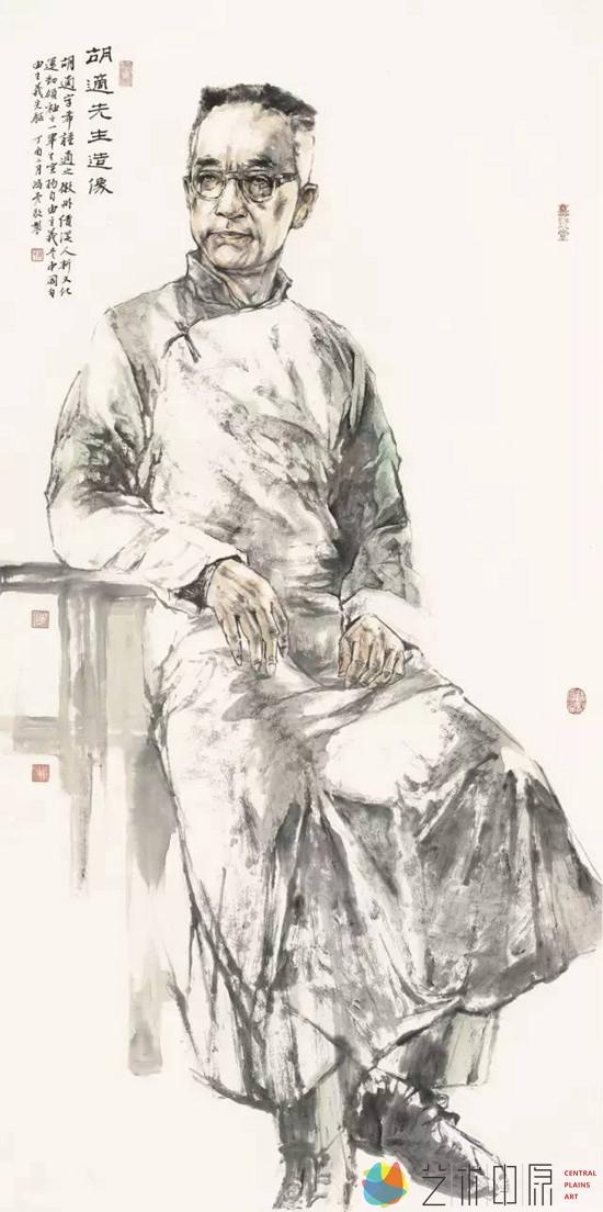 胡适先生造像 138cm×69cm 张鸿亮