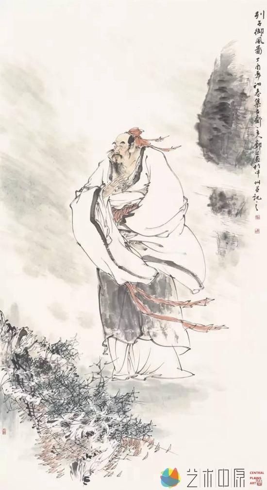 列子御风图 180cm×96cm 刘郑公