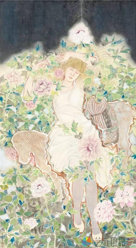 闭目听花 180cm×96cm 李春兰