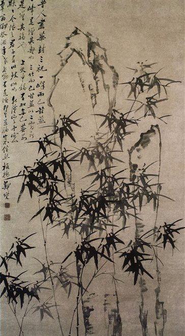郑燮《华封三祝图》,纸本墨笔,170x90厘米,天津博物馆藏