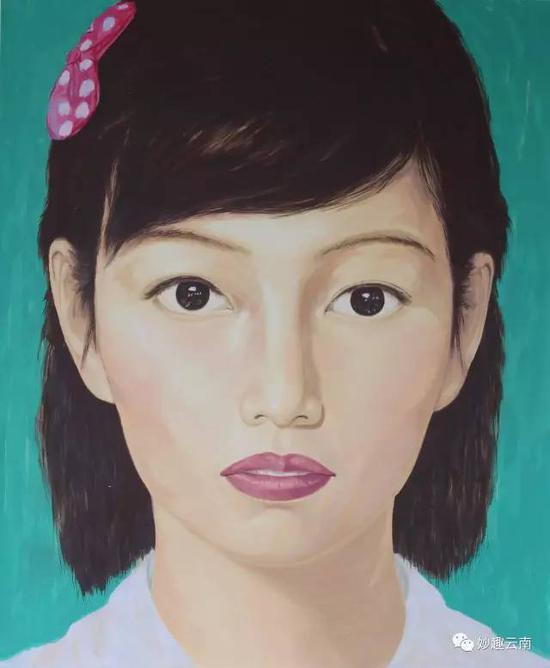 祁志龙 中国姑娘 丝网版画 62X52CM 2014