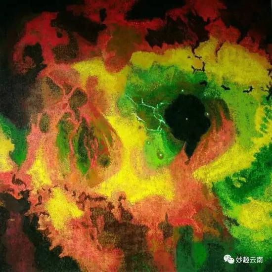 阿波 玫瑰 绝版木刻 70X70CM 2015