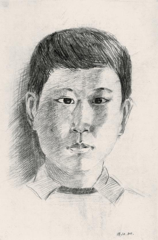 2,1978.10.30,自画像,39.5×27.2cm