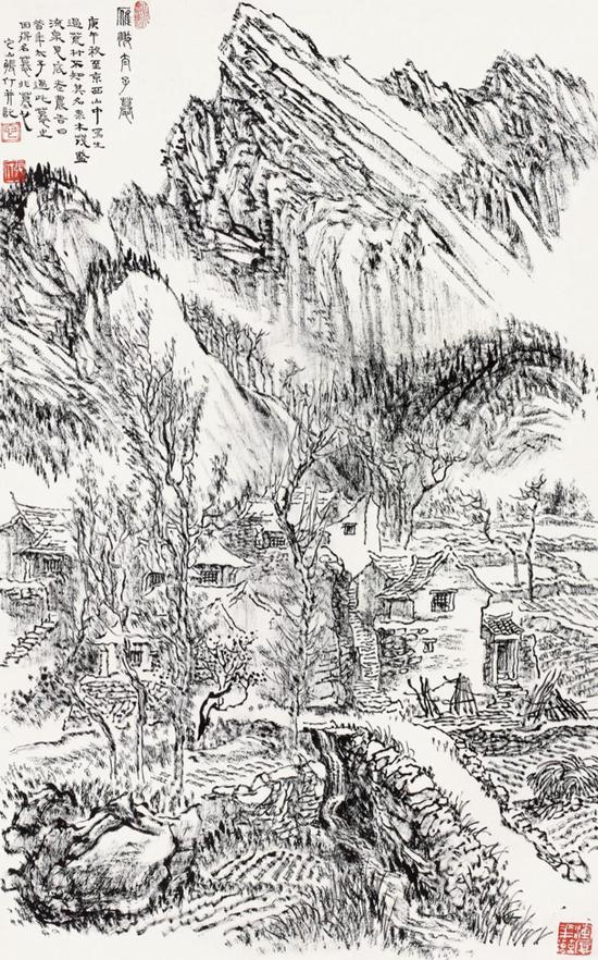 LOT 620 张 仃(1917-2010) 雁翅太子墓 1990 年作 纸本水墨 立轴