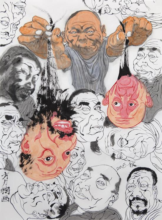 9-4,2015秋,59.5×44cm,纸本水墨,2015