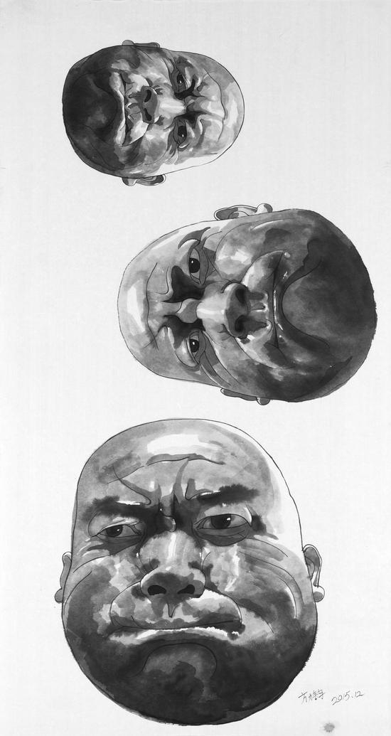 32-2,2015.12,143x76cm,纸本水墨,2015