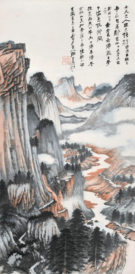 Lot 124 张大千(1899-1983) 蜀山图 成交价(人民币)- 8,740,000