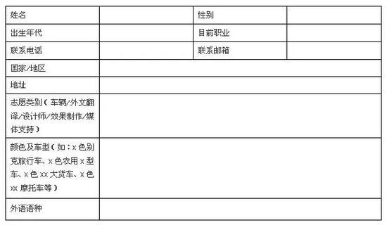 报名表格(中文)
