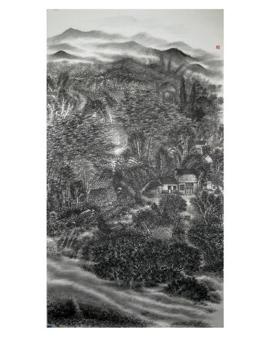 李仲凡创作 忆乡 六尺整纸