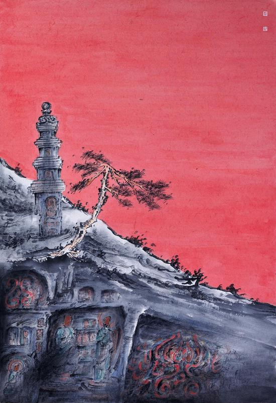 梵音系列 水墨纸本 尺寸70cmx40cm (2)