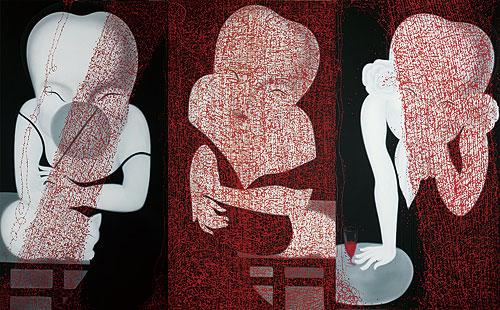 《幸福指数》布面油画 300x160cm 2010