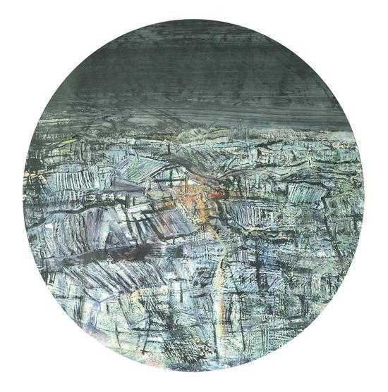 杨东平 长沙窑风情之五 油画 直径50cm 2012.4.10