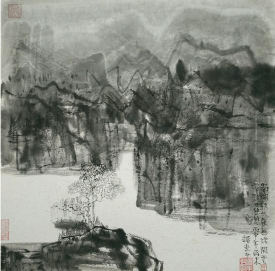 杨东平《秋水》 50X50cm