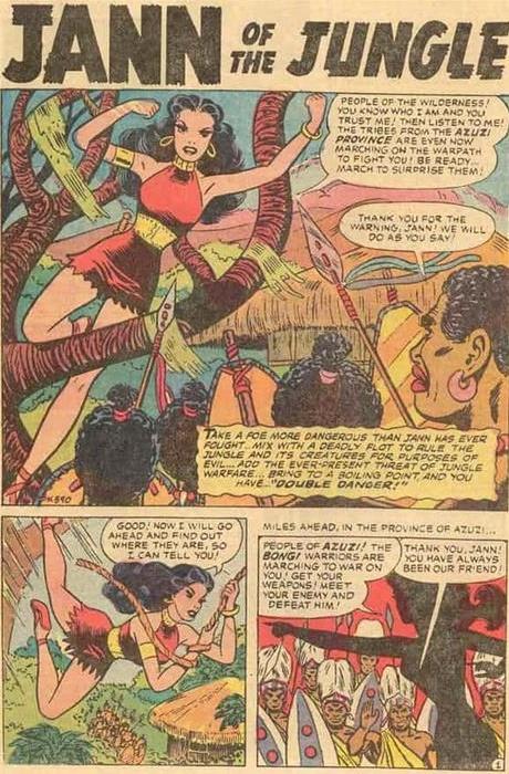 1972年,漫威发行的第一期《丛林行动》(Jungle Action)中刊登的《丛林女孩詹恩》(Jann of the Jungle)
