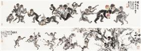 赵宏本《猴趣图》镜片(2013年上海嘉禾4.02万元成交)