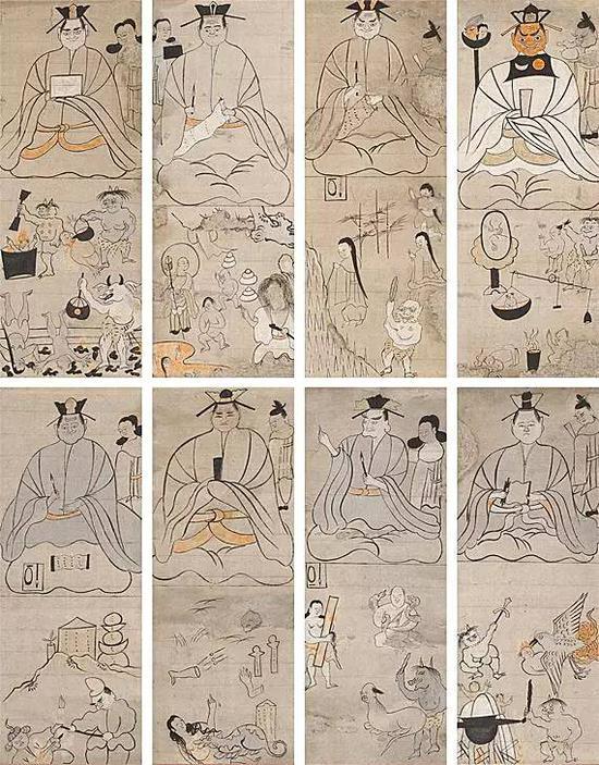 《十王图屏风》,江户时代,日本民艺馆藏