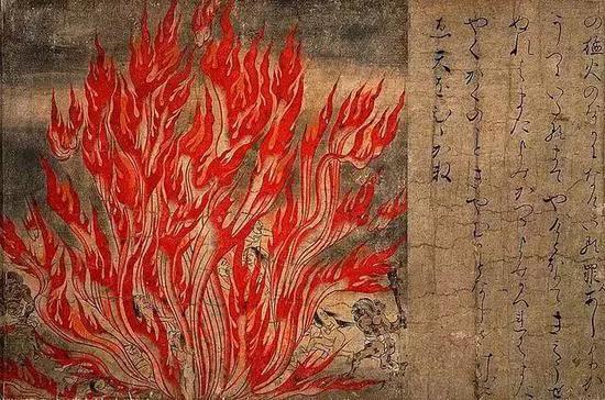 “云火雾地狱”,《地狱草纸》(じごくぞうし)日本平安时代(12世纪),东京国立博物馆藏