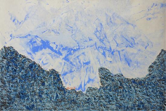 《康定风情•折多山印象1》,纸本设色,2017年,69cm×33cm