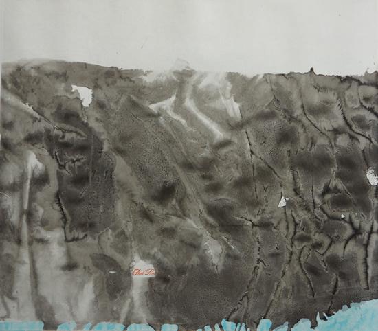 《康定风情-白塔子印象1》,纸本设色,2017年,69cm×45cm