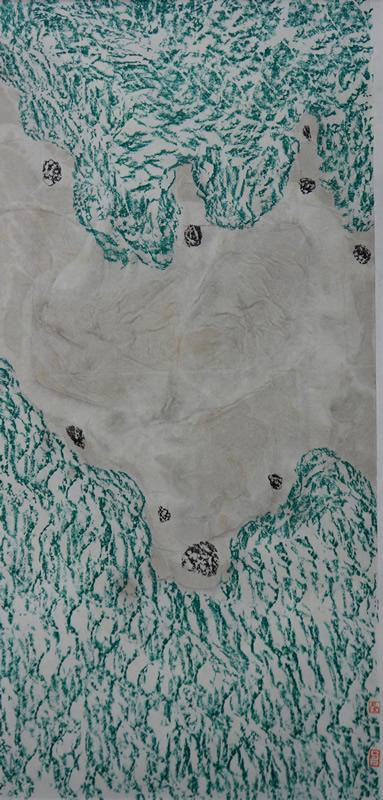 《康定风情-沙德印象1》,纸本设色,2017年,69cm×100cm