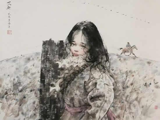 雁南飞,水墨,六尺对开