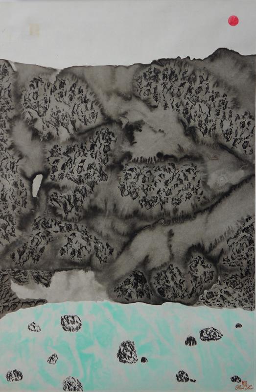 《康定风情-朋布西印象3》,纸本设色,2017年,38cm×69cm