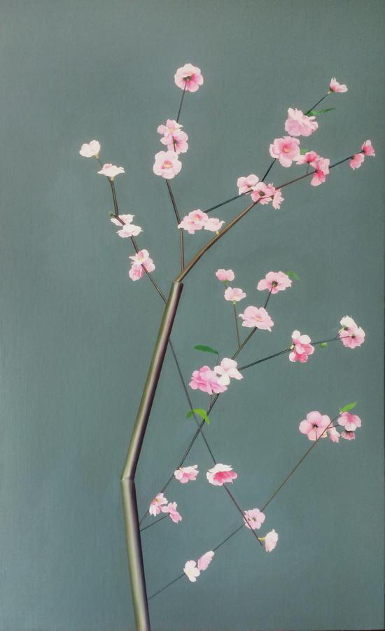 《桃花赋》 黄颖 布面油画 55×90cm 2017