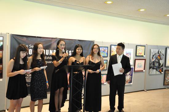 主持人:Juliette Shang, Claire Shang, Zaozao Wang(著名主持人), Victoria Mui, Belen Valor Riestra, Longren Yan(从左至右)