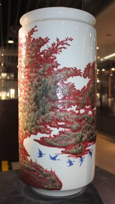 黄忠《杜甫草堂》 青花釉里红 8000元