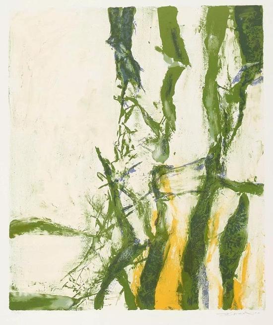 西泠网拍八月夏季大拍 赵无极(1921-2013)无题 纸本石版画