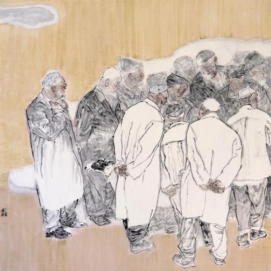 张璟煜《围观》之一 200×200cm