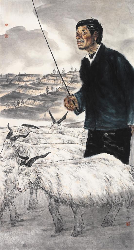 闫畅青《高天厚土》180×96cm