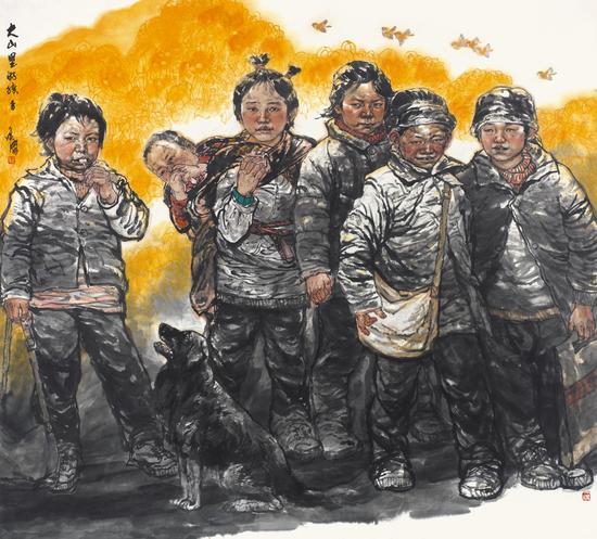 孟康 《大山里的孩子》 180×200cm