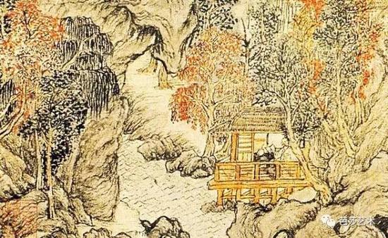 王蒙《具区林屋图》(局部)