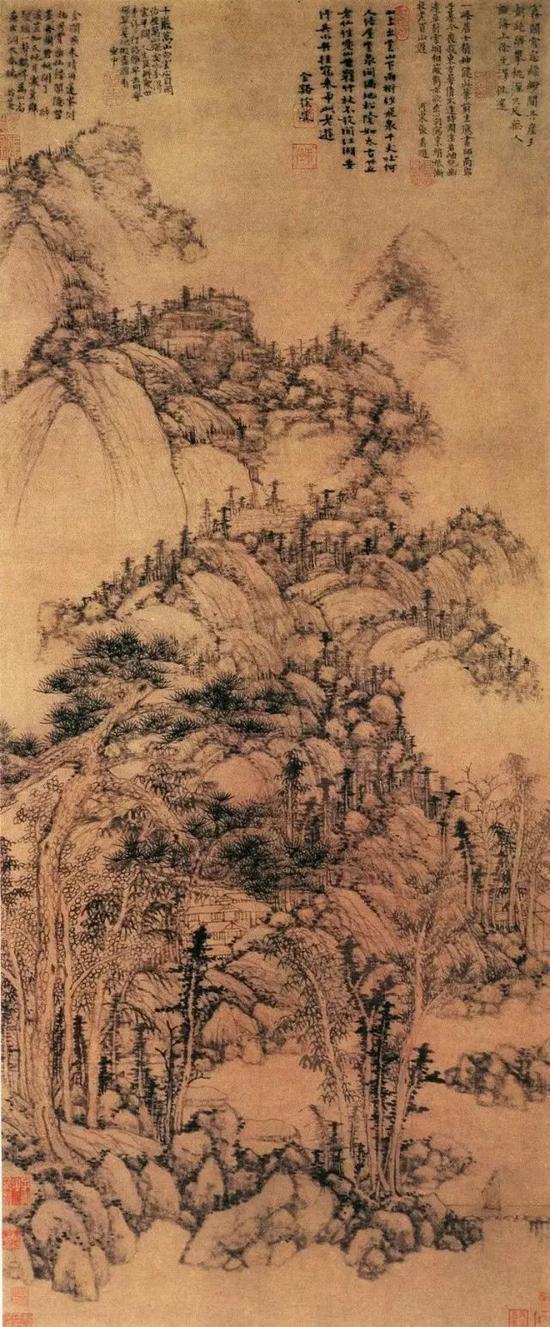 黄公望《丹崖玉树图》,纸本设色,元代,北京故宫博物院藏
