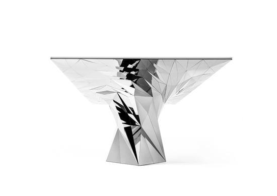 张周捷-Stainless Steel Tornado Table (SQN7-T) _ 不锈钢系列, 2013,304 不锈钢, 超级镜面
