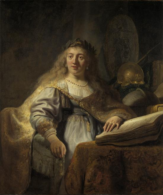 伦勃朗,智慧女神密涅瓦在书房,1635,莱顿收藏