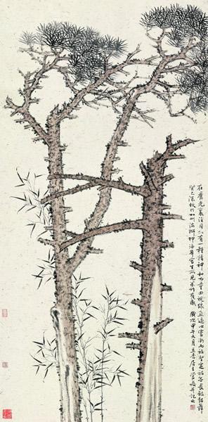 管峻《高洁入云》2014年 250cm x 120cm