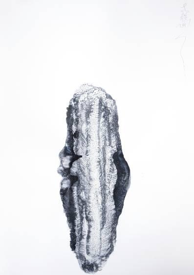 水墨思维。花。与性爱有关吗? 老赫 硬质纸水墨加其它 119×91㎝ 2017