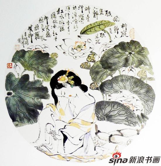 赵仁年作品-东坡诗意图 38x38cm